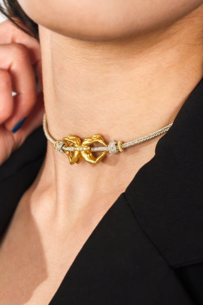 Unity Choker with gold plated rope neckline by Piayuli
