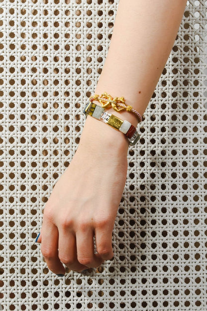 Pink rope cord detail on Unity Pink Bracelet by Piayuli