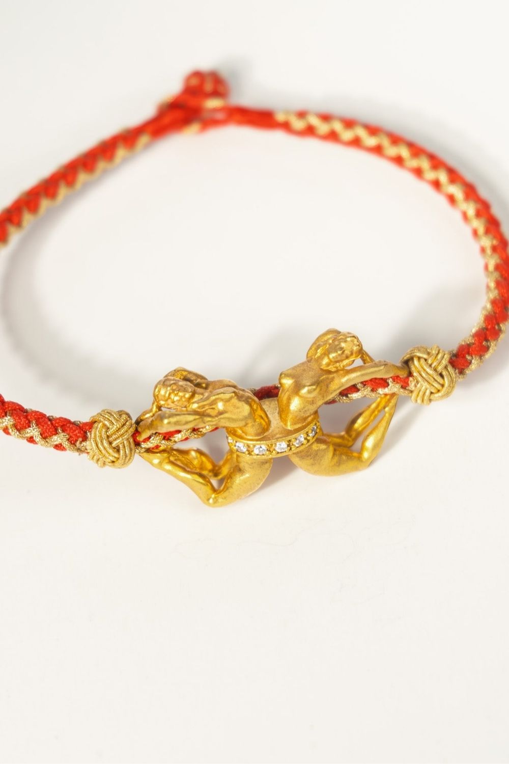 Zircon centerpiece detail on Unity Red Bracelet by Piayuli