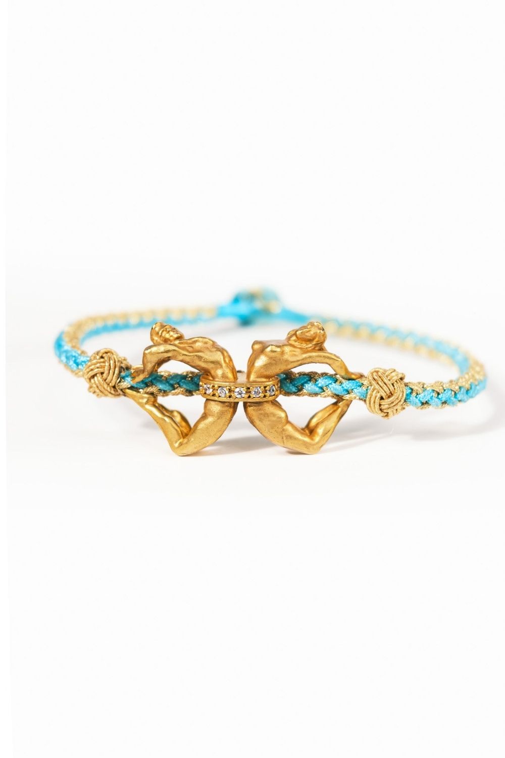Unity Turquoise Bracelet with sculptural gold plated figures by Piayuli