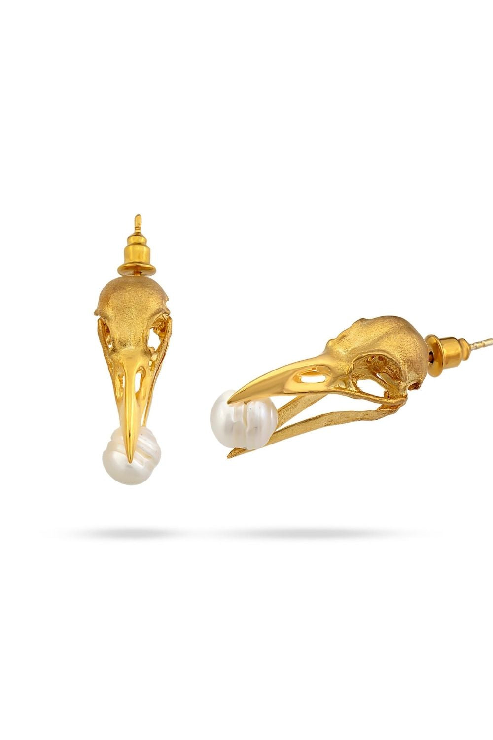 Piayuli Wisdom Pearl Earrings handcrafted in 22K gold plated brass