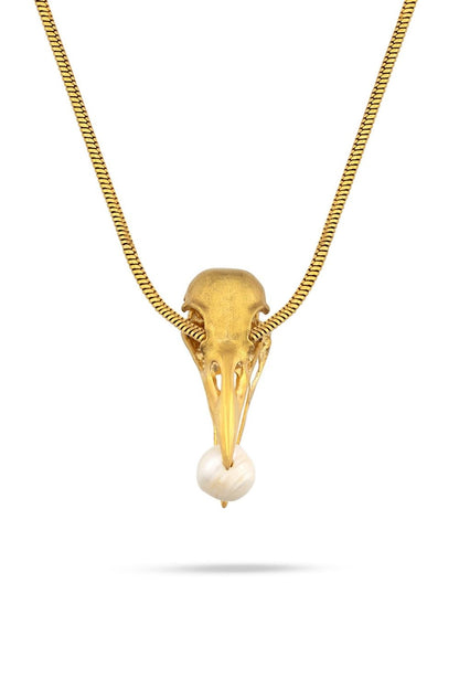 Piayuli Wisdom Pearl Necklace handcrafted in 22K gold plated brass